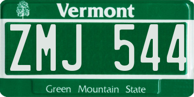 VT license plate ZMJ544