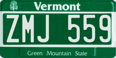 VT license plate ZMJ559