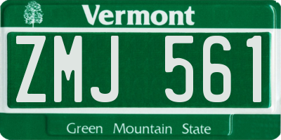 VT license plate ZMJ561