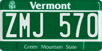VT license plate ZMJ570