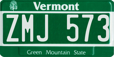 VT license plate ZMJ573