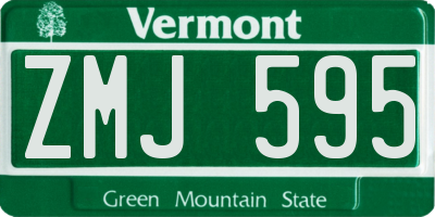 VT license plate ZMJ595