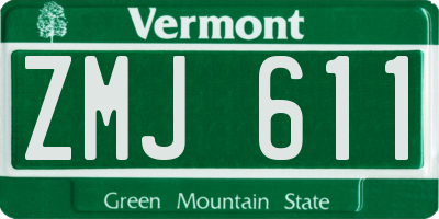 VT license plate ZMJ611