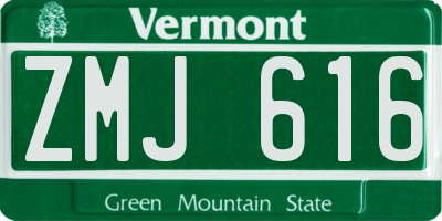 VT license plate ZMJ616