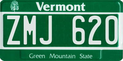 VT license plate ZMJ620