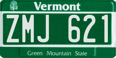 VT license plate ZMJ621
