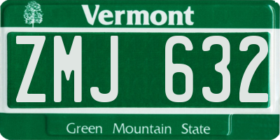 VT license plate ZMJ632