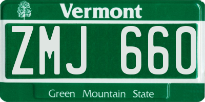 VT license plate ZMJ660