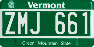VT license plate ZMJ661