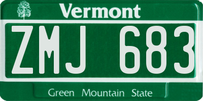 VT license plate ZMJ683