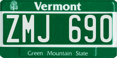 VT license plate ZMJ690
