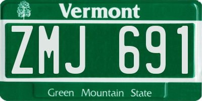 VT license plate ZMJ691