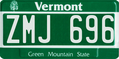 VT license plate ZMJ696