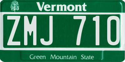 VT license plate ZMJ710