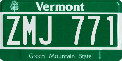 VT license plate ZMJ771