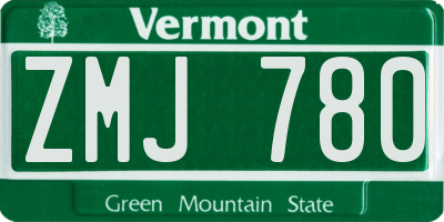 VT license plate ZMJ780