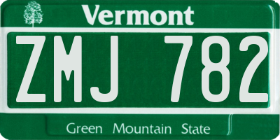 VT license plate ZMJ782