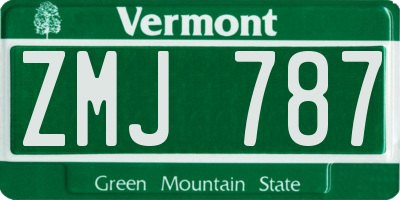 VT license plate ZMJ787