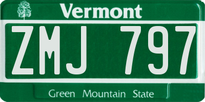 VT license plate ZMJ797