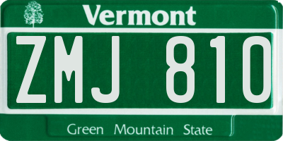 VT license plate ZMJ810