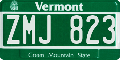 VT license plate ZMJ823