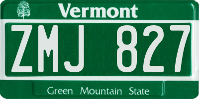 VT license plate ZMJ827