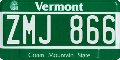 VT license plate ZMJ866