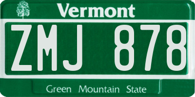 VT license plate ZMJ878