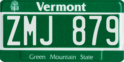 VT license plate ZMJ879
