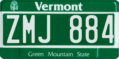 VT license plate ZMJ884