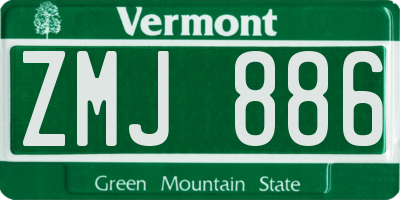 VT license plate ZMJ886