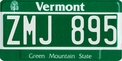 VT license plate ZMJ895