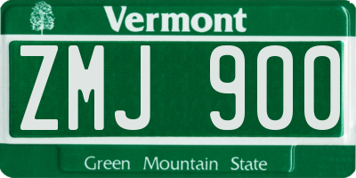 VT license plate ZMJ900