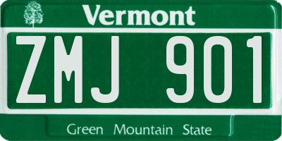 VT license plate ZMJ901