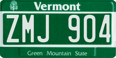 VT license plate ZMJ904