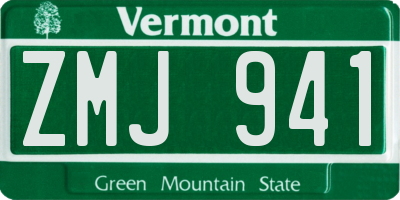 VT license plate ZMJ941