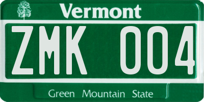 VT license plate ZMK004