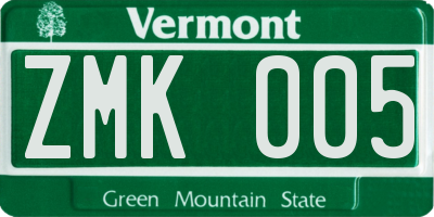 VT license plate ZMK005