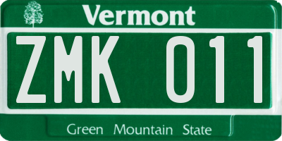 VT license plate ZMK011
