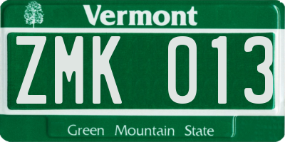 VT license plate ZMK013