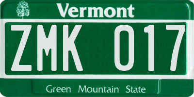 VT license plate ZMK017