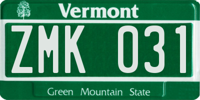 VT license plate ZMK031