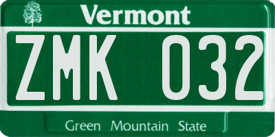 VT license plate ZMK032