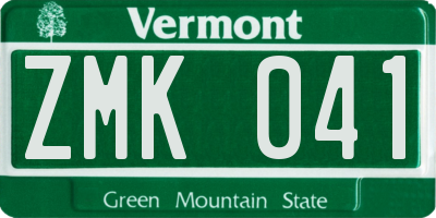 VT license plate ZMK041