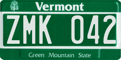 VT license plate ZMK042