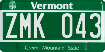 VT license plate ZMK043