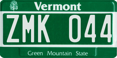 VT license plate ZMK044