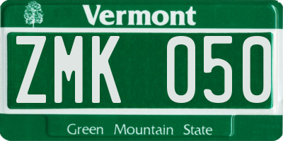 VT license plate ZMK050