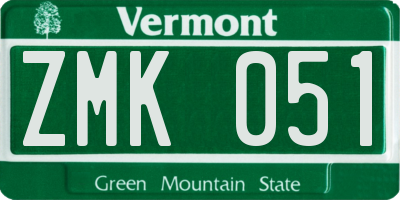 VT license plate ZMK051