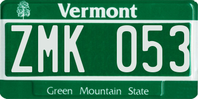 VT license plate ZMK053